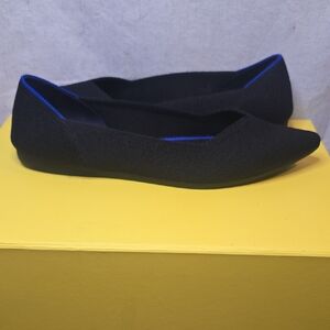 Rothy's Black Flats with Blue Highlights